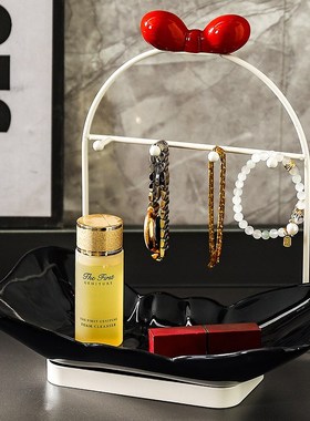 入户玄关放钥匙置物架收纳摆件轻奢高档鞋柜客厅家居首装饰品托盘