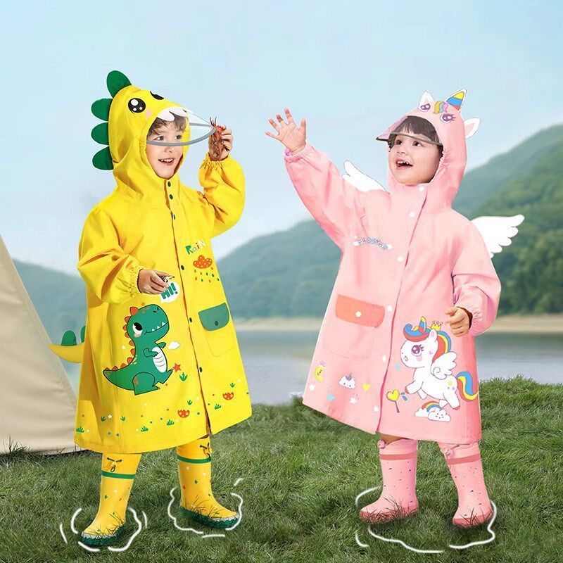 儿童连体雨衣雨裤连脚全身防暴雨男女童幼儿园宝宝小学生恐龙雨披