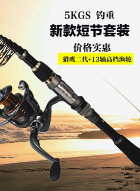 短节小海杆超轻超细抛竿海竿套装全套组合甩杆碳素海钓竿远投轮子