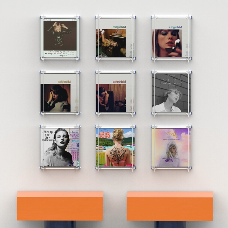 壁挂黑胶唱片墙一字置物架陈列碟片封面展示架墙上装饰CD架收纳架