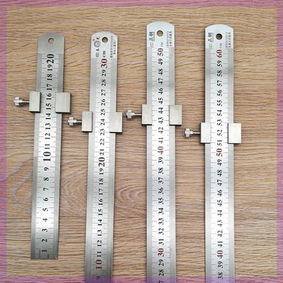 高精度限位器钢尺超薄加宽直尺学生水位计英寸刻度神器k工具双面