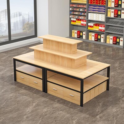 超市中岛展示柜产品陈列柜图书文具店货架堆头便利店流水台展示台