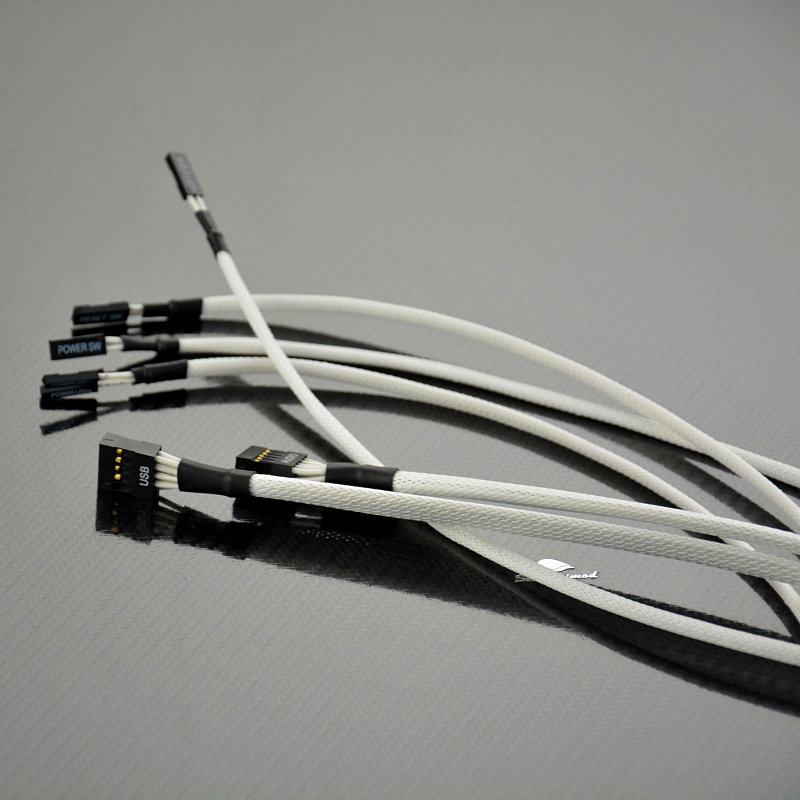 前面板延长线跳线 IO线 机箱信号线 音频 usb2.0线白色包网延长线