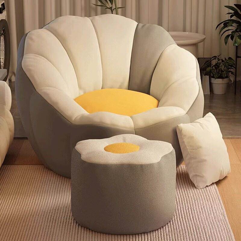 懒人沙发榻榻米阳台卧室房间小沙发单人豆袋小型窝窝椅靠背椅南瓜