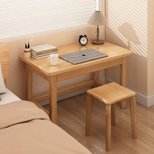 实木书桌学生家用卧室电脑桌学习书桌子高中生简易办公桌椅组合