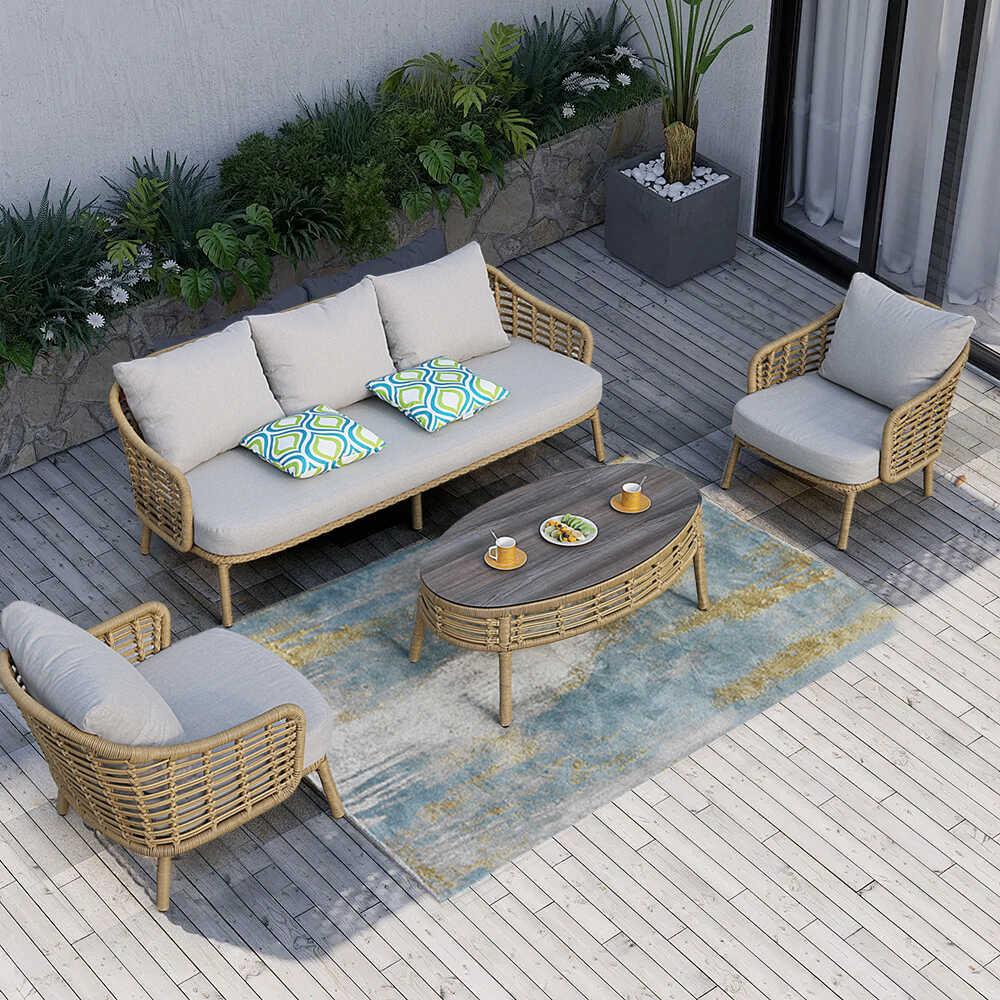 东南亚户外藤编沙发室外防水防晒庭院花园阳光房单人三人沙发组合