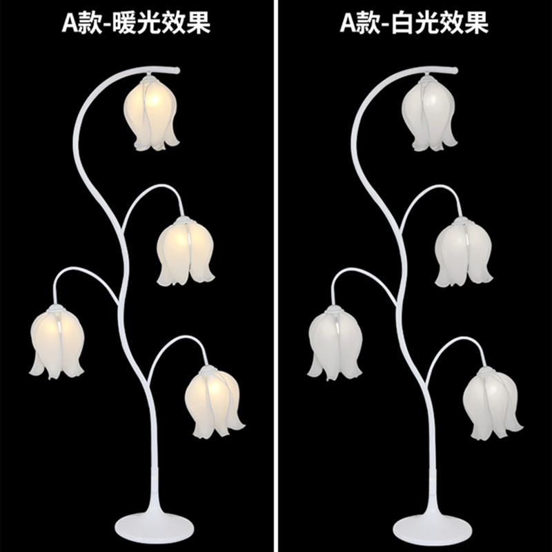 新款婚庆铁艺发光铃兰花蕾路引灯光装饰婚礼场景布置舞台摆件道具