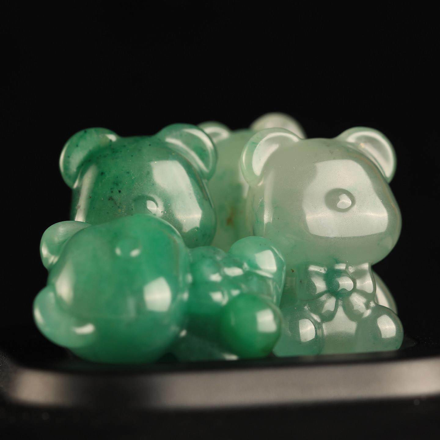 天然非洲翠爱心熊蝴蝶结熊雕刻吊坠可爱活泼送女友生日礼物时尚,珠宝/钻石/翡翠,非洲翠,淘宝优惠券,粉丝福利购,淘宝优惠卷