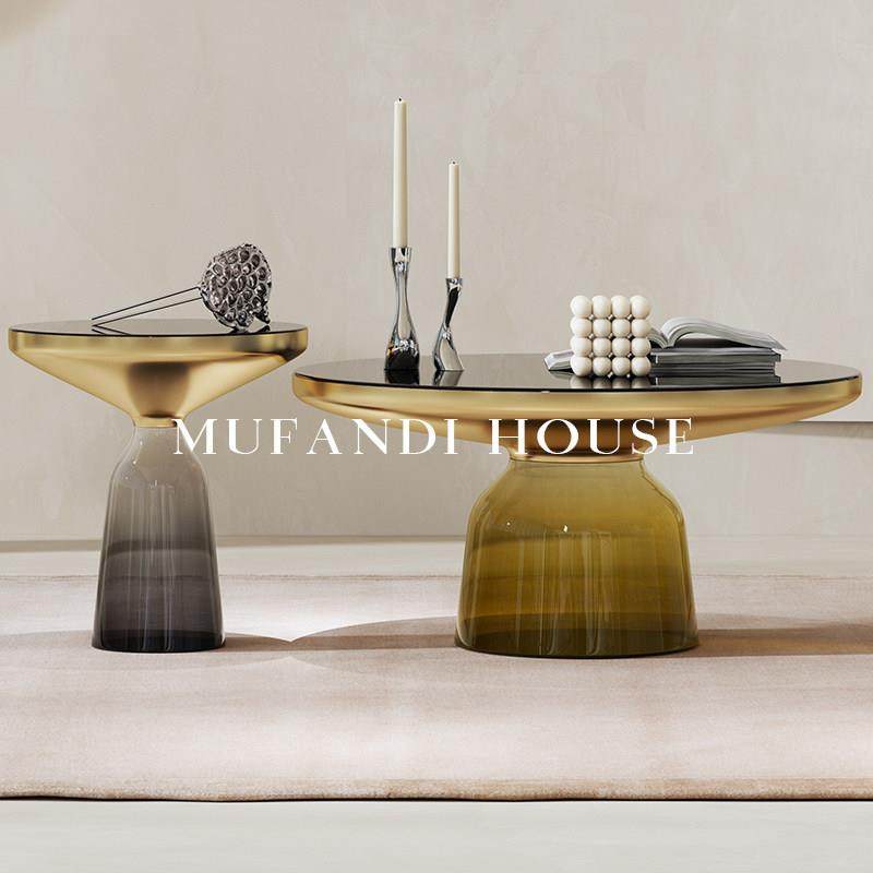 慕梵迪北欧轻奢钢化玻璃茶几现代简约设计师客厅家用茶几边几组合,住宅家具,茶几,淘宝优惠券,粉丝福利购,淘宝优惠卷