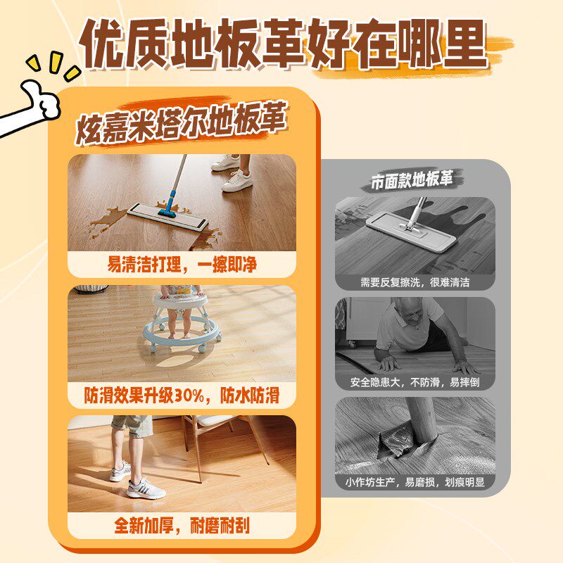 3米宽地板革家用水泥地直接铺防水防滑加厚耐磨PVC塑胶地板铺垫