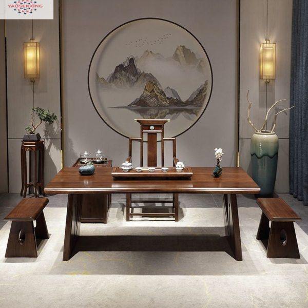 乌金木实木茶台茶桌椅组合新中式公茶桌椅客厅家用泡茶桌,商业/办公家具,茶台/茶桌,淘宝优惠券,粉丝福利购,淘宝优惠卷