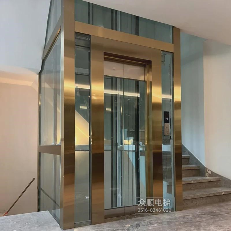 奥的斯电梯整梯商住两用五层别墅电梯无机房观光梯复式电梯定制