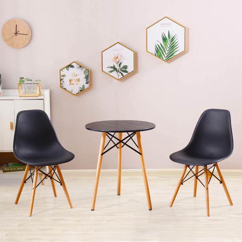 接待圆桌家用餐桌洽谈现代小户型简约组合阳台北欧桌椅休闲奶茶