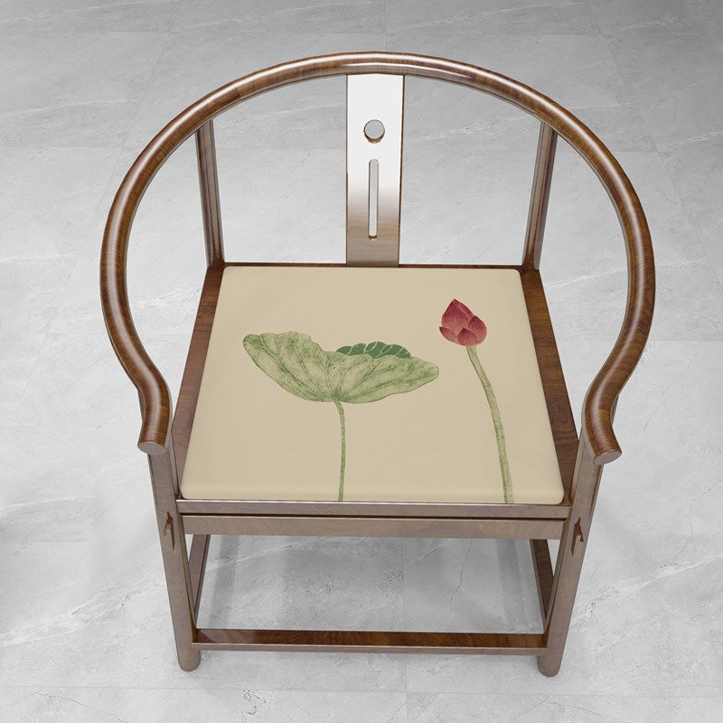 实木中式a禅意荷花太师椅四季传统坐垫沙发垫防滑餐桌垫子圈椅椅