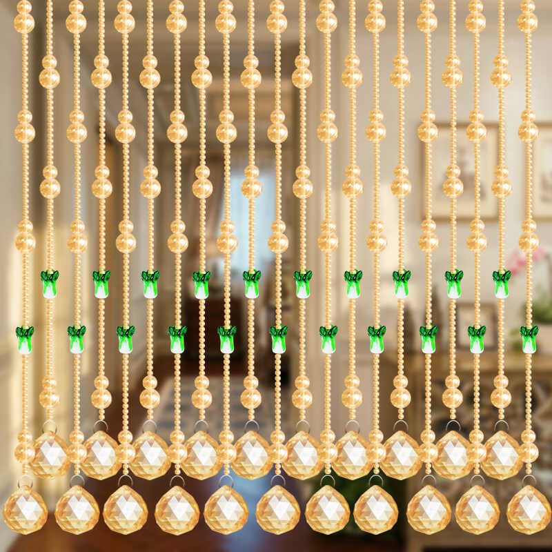 水晶白菜葫芦卧室门帘珠帘隔断玄A关过道免打孔厕所阳台客厅网红