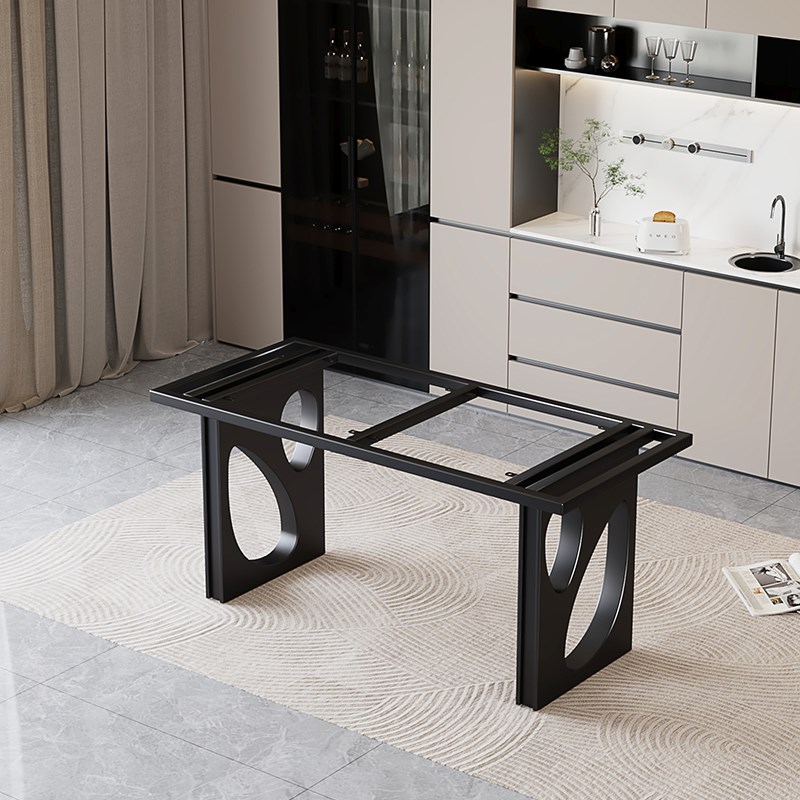 大理石金属桌腿支架岩板不锈钢餐台脚实木大板茶T桌脚办公奢石底