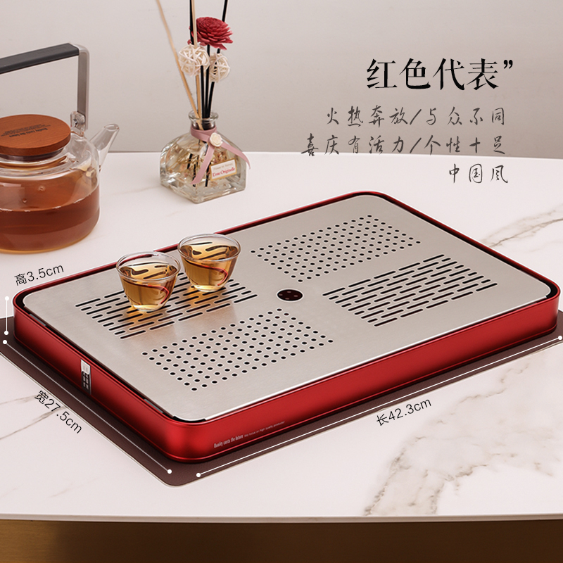ORTObR茶盘家用干泡台玻璃茶海现代简约茶台茶具收纳功夫玻璃托盘