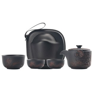 紫陶茶壶单个手抓壶家用盖碗茶杯陶瓷大容量不烫手功夫茶具泡茶器