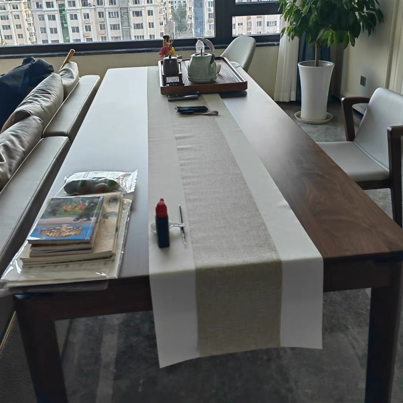 北美黑胡桃木实木餐桌长方形饭桌简约客厅别墅长桌工作台大书桌