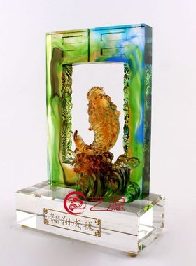 生日琉璃摆件 升迁乔迁贺寿装饰品创意家居的礼物龙礼品送翱翔成