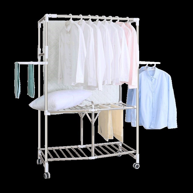 亿加亿晾衣架不锈钢m凉挂衣架落地折叠室内伸缩移动阳台晒衣架户