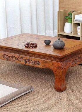 地台炕桌古简木飘窗小茶几方桌榻榻宽矮桌玖曌实小日式茶桌家用子