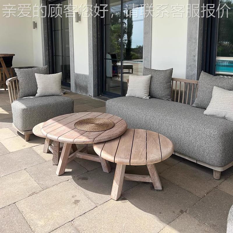 户外柚木沙发组店合设计师酒76庭园院花防水防休闲防晒腐木室外家