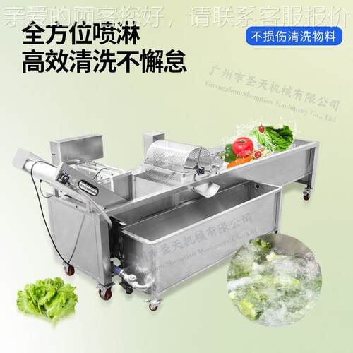 动广州圣天4.2米大清全自臭氧循环水气泡果蔬XGE洗菜机 排骨洗型