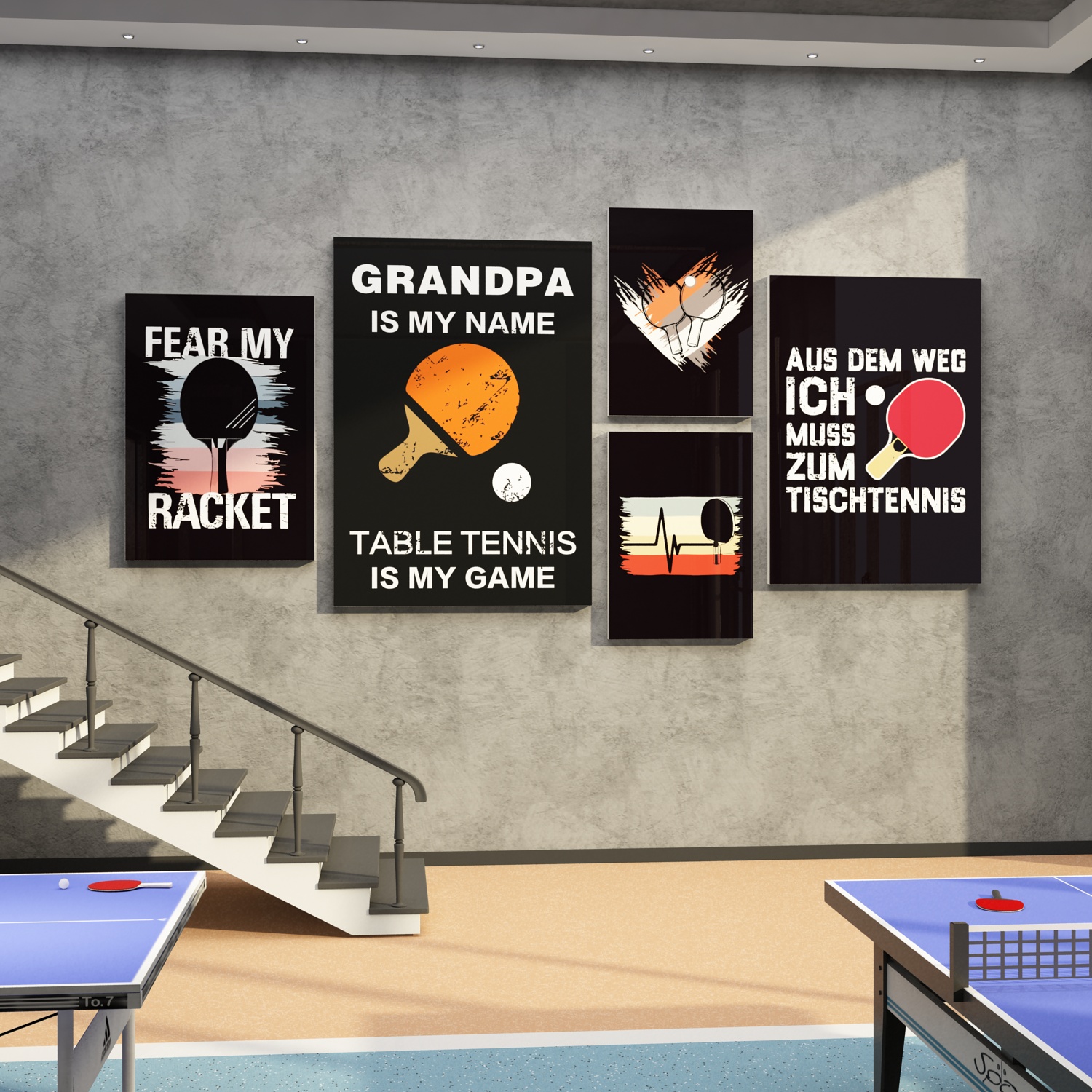 乒乓球室墙面装饰画学校训练运动体育馆活动中心海报文化墙壁贴纸