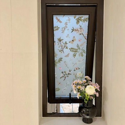 浴室玻璃贴纸防窥窗户膜防走光贴膜磨砂透光不透明卫生间门贴卡通