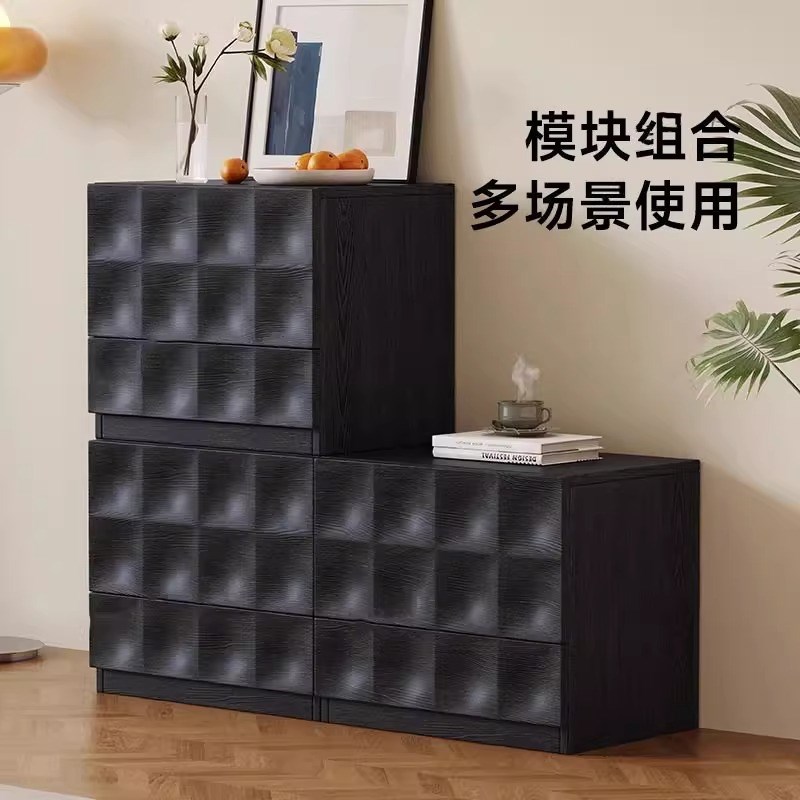 法式复古实木床头柜卧室床边柜中古风斗柜小户型置物柜