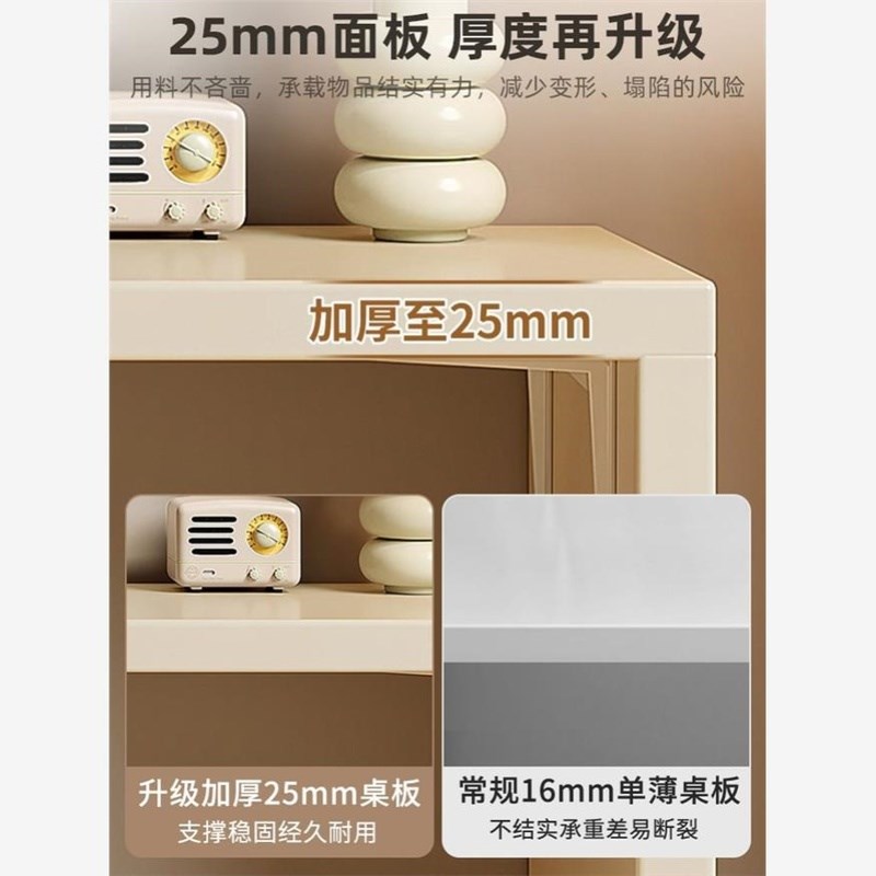 梳妆台公主风奶油风梳妆台斗柜一体桌卧室简约现代转角化妆台电脑