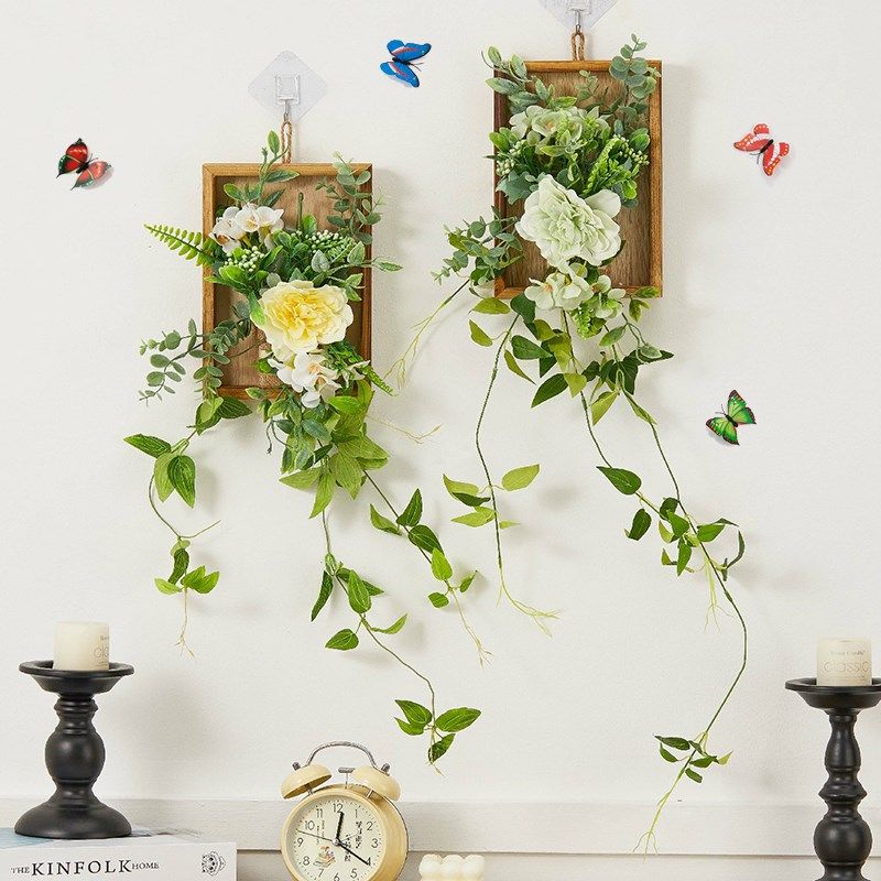 墙壁装饰仿真花绿植挂件客厅卧室房间氛围装饰品家居壁饰墙上壁挂