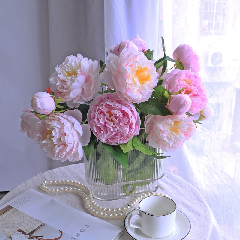 高品质芍药仿真花假花仿真花摆设餐桌花摆花客厅插花花束装饰花艺
