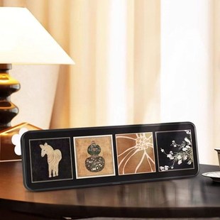 中古风桌面摆台画法式复古入户玄关柜摆件高级感客厅电视柜装饰品