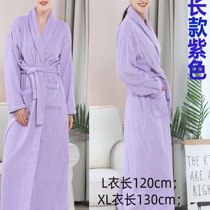 纯全棉毛巾料男女士浴袍 加厚家用洒店薄款透气浴袍 洗完澡穿浴袍