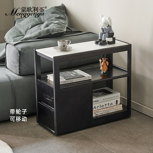 沙发旁边的边柜侧边柜可移动边几实木角几客厅茶几家用小茶台茶桌