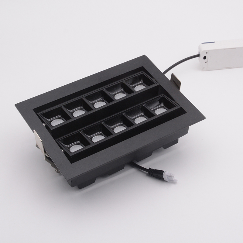 LED格栅灯线条灯无主灯暗装多眼嵌入式客厅定制开孔长条五头射灯