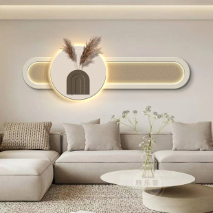 客厅装 高级感卧室床头壁画 饰画灯画沙发背景墙挂画立体砂岩画横版