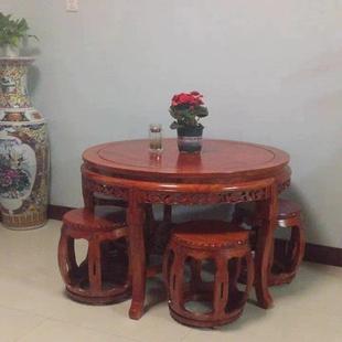 家庭餐桌全实木轻奢现代圆形中式大餐桌小户型家用多功能酒店桌椅