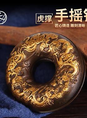 纯铜虎撑摆件虎衔挂件药铃串铃手摇铃民间乡医郎中用品送中医礼品