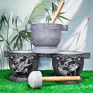 农村天然青石石臼老式大号家用石窝打糍粑捣碎研磨中药传统大理石