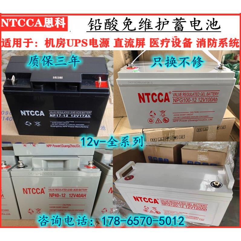 NTCCA恩科蓄电池NPG12v17AH20AH24AH38AH40AH65AH100AH机房电源