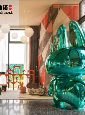 酒店售楼处大堂玻璃钢摆件楼梯口过道大型装饰品设计师定制摆件