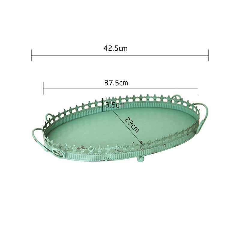 爱上花园 园艺杂货 花园做旧装饰做旧铁皮椭圆蕾丝托盘,家居饰品,装饰摆件,淘宝优惠券,粉丝福利购,淘宝优惠卷