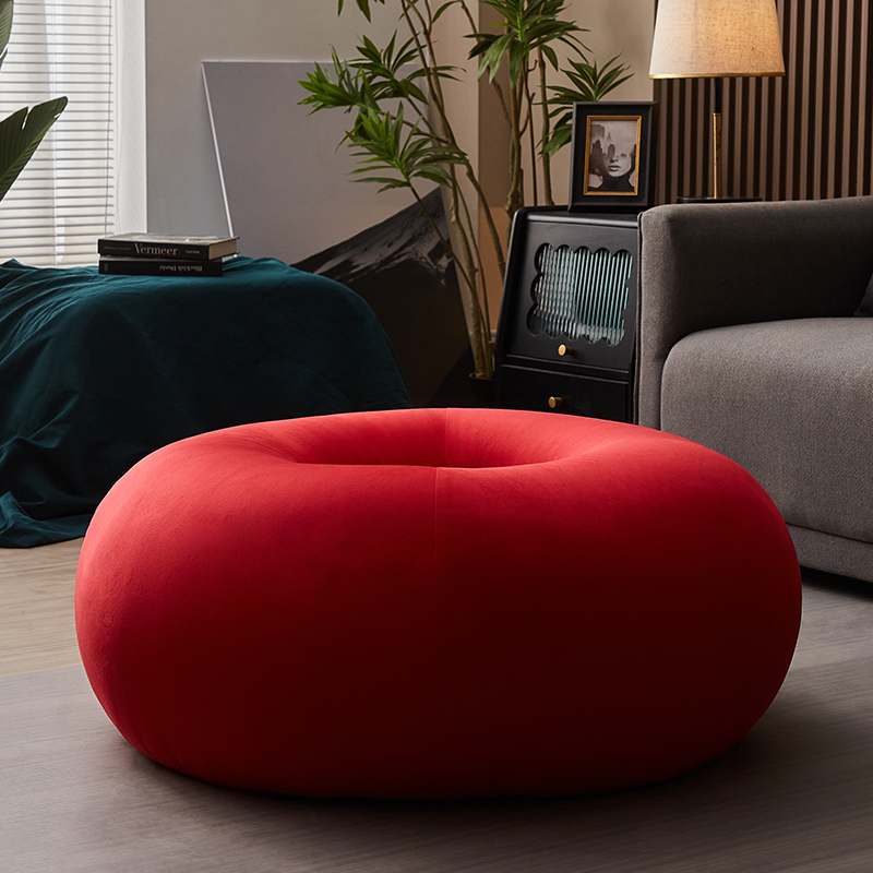 甜甜圈圆形懒人沙l发单人轻奢高端北欧客厅设计师彩色复古美式创
