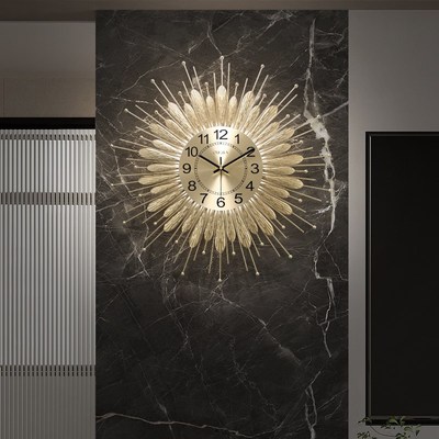 现代轻奢高级感钟表挂钟客厅时钟挂墙创意大K气2025新款静音石英