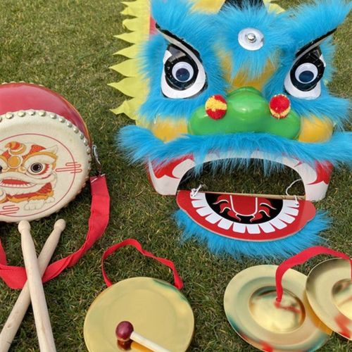 狮子头舞狮闹春儿童套装狮头幼儿道具虎年幼儿园过新年小舞狮表演