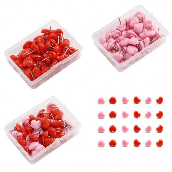 100枚/盒心形彩色图钉工字钉毛毡照片墙软木钉创意可爱留言板按钉,文具电教/文化用品/商务用品,图钉/工字钉,淘宝优惠券,粉丝福利购,淘宝优惠卷
