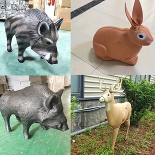 3D仿生动物箭靶鹿型靶可以换靶心室内外训练野猪兔型户外射击靶